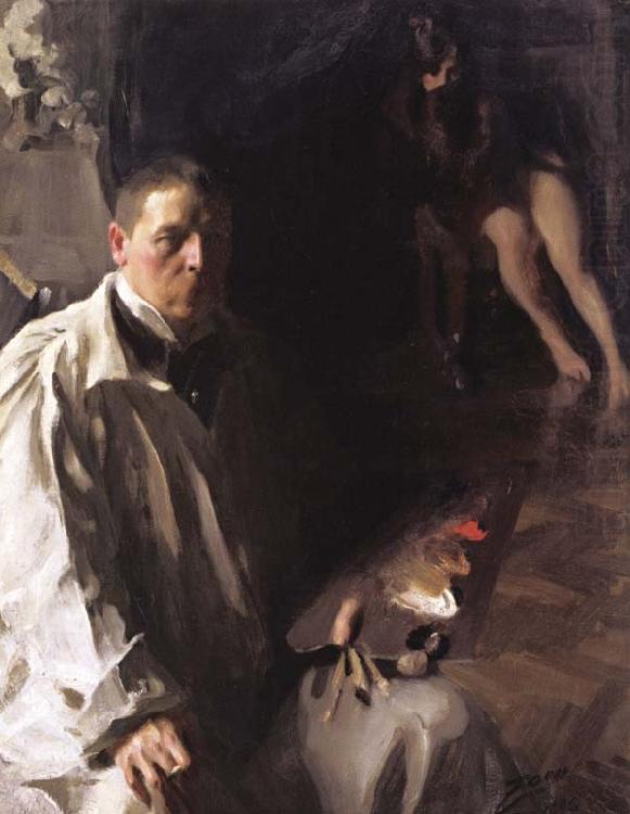 Self-Portrait with Model, Anders Zorn